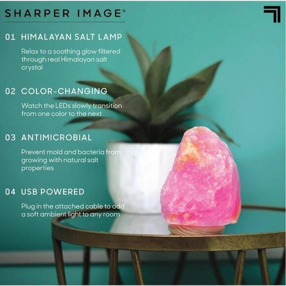 Sharper Image Himalayan Salt Crystal LED Color Changing Lamp, Natural - Picture 4 of 8
